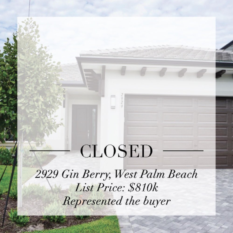 Closed on this perfect vacation home at 2929 Gin Berry West Palm Beach