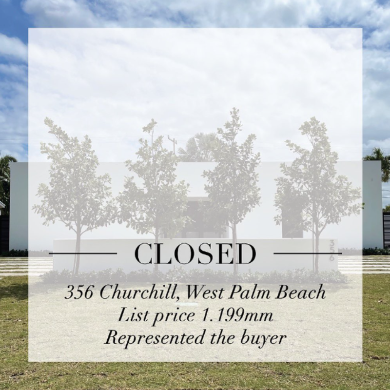 Closed on this perfect home on 356 Churchill in West Palm Beach